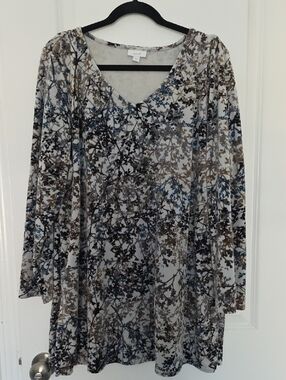 Pure Jill Floral Tunic Velvety Soft Stretch Knit